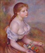 Young Girl With Daisies, Pierre Renoir